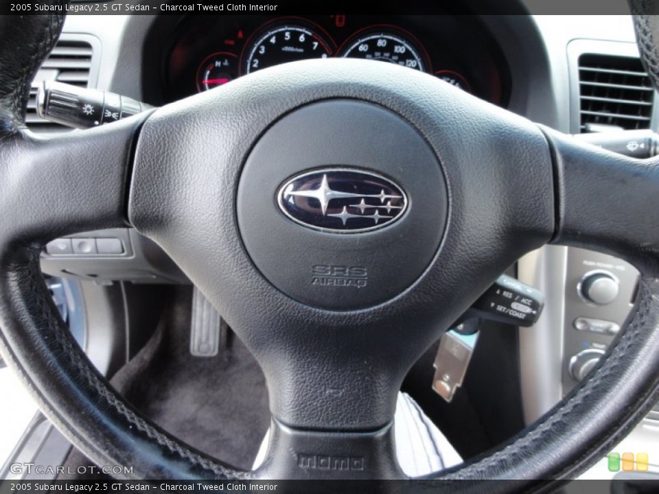 Charcoal Tweed Cloth Interior Steering Wheel for the 2005 Subaru Legacy 2.5 GT Sedan #54483947