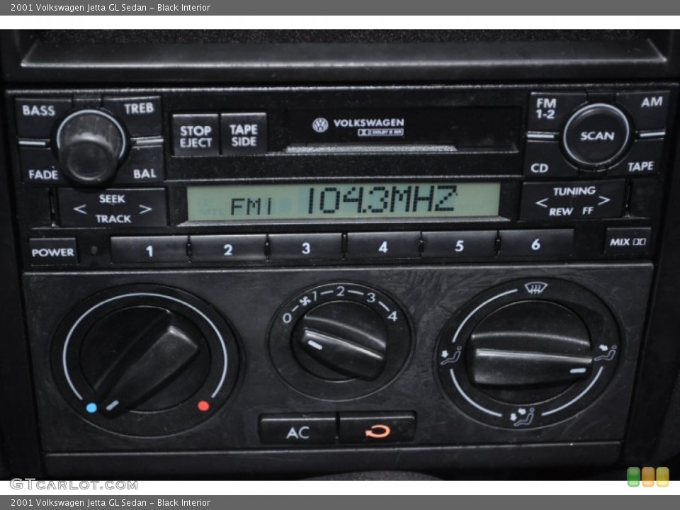 Black Interior Controls for the 2001 Volkswagen Jetta GL Sedan #54485423