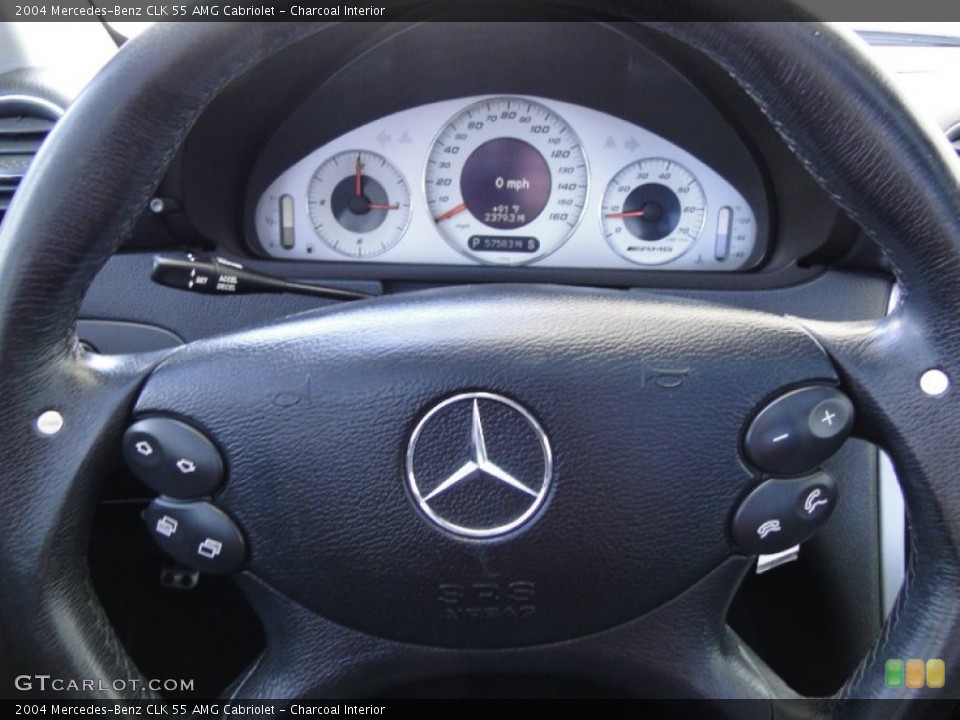 Charcoal Interior Steering Wheel for the 2004 Mercedes-Benz CLK 55 AMG Cabriolet #54486890