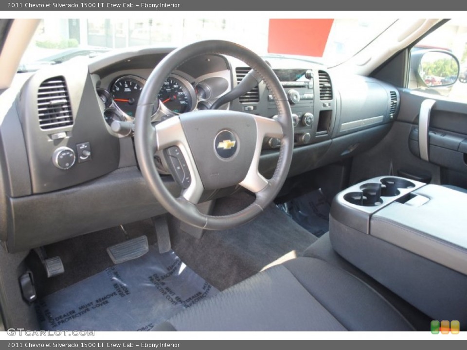 Ebony Interior Prime Interior for the 2011 Chevrolet Silverado 1500 LT Crew Cab #54490820