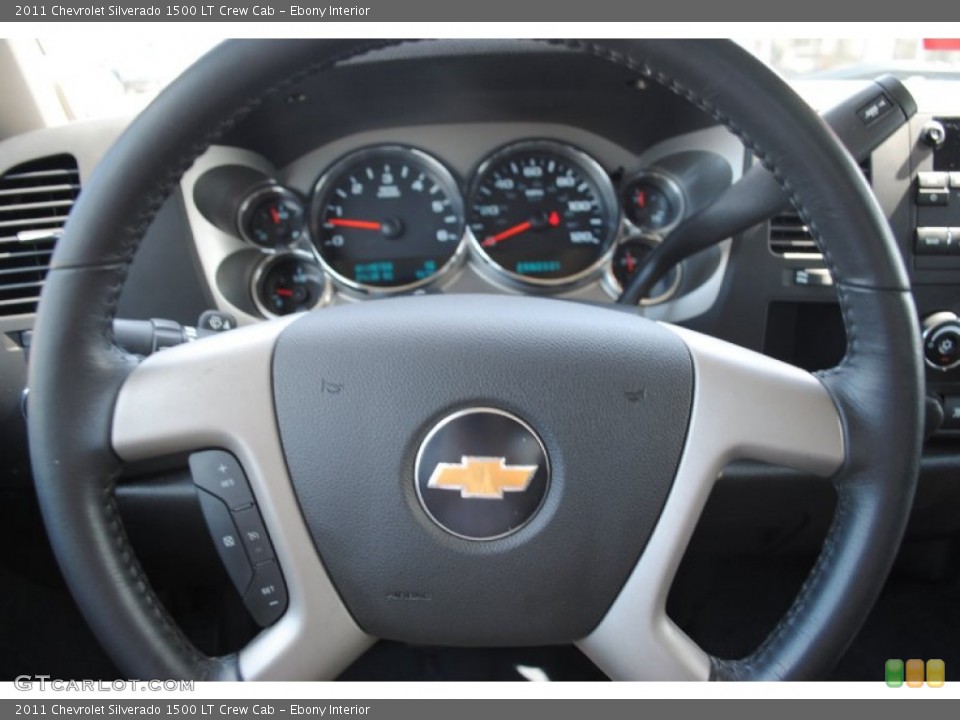 Ebony Interior Steering Wheel for the 2011 Chevrolet Silverado 1500 LT Crew Cab #54490856