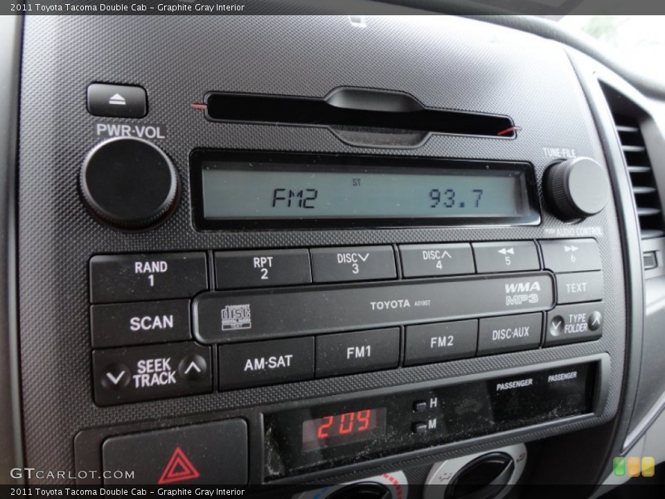 Graphite Gray Interior Controls for the 2011 Toyota Tacoma Double Cab #54492536