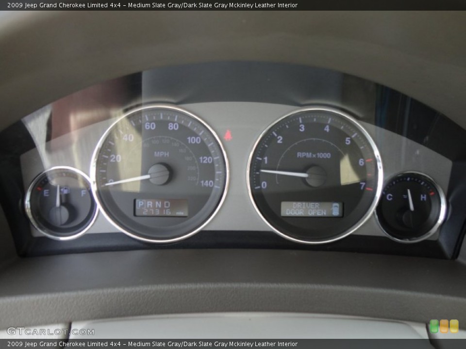 Medium Slate Gray/Dark Slate Gray Mckinley Leather Interior Gauges for the 2009 Jeep Grand Cherokee Limited 4x4 #54493508