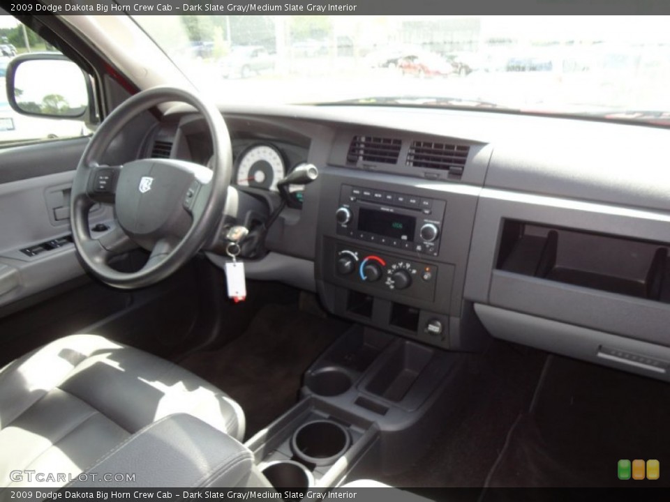 Dark Slate Gray/Medium Slate Gray Interior Dashboard for the 2009 Dodge Dakota Big Horn Crew Cab #54494159