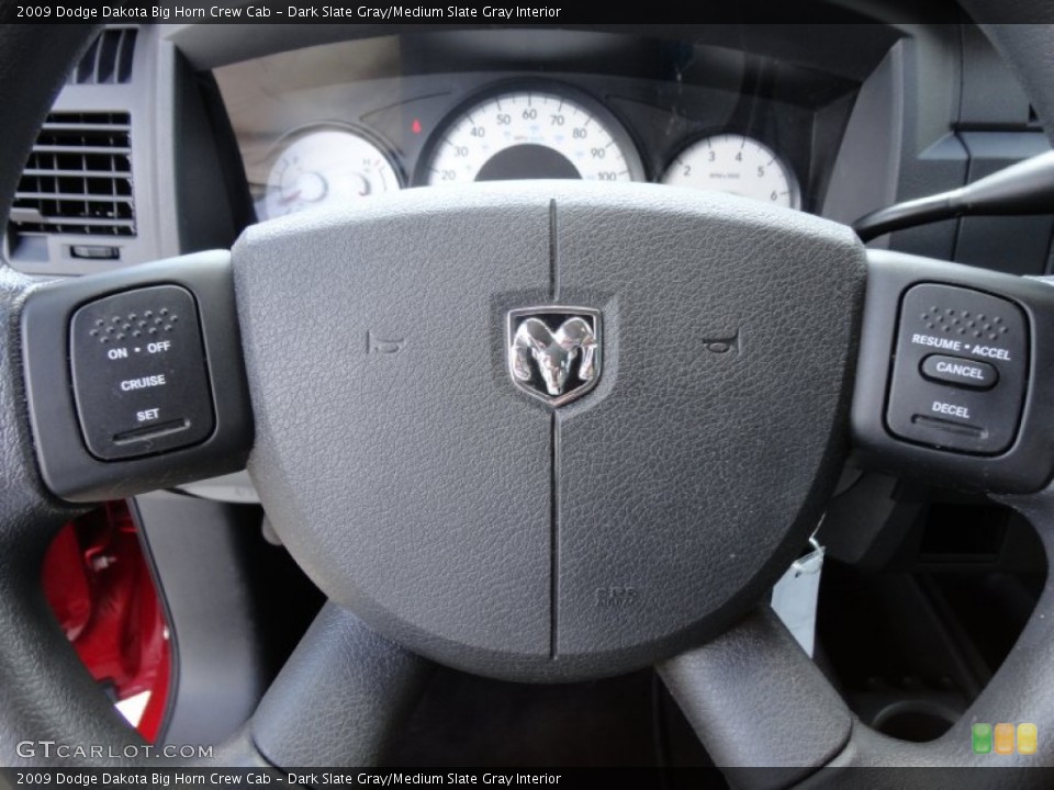 Dark Slate Gray/Medium Slate Gray Interior Controls for the 2009 Dodge Dakota Big Horn Crew Cab #54494294