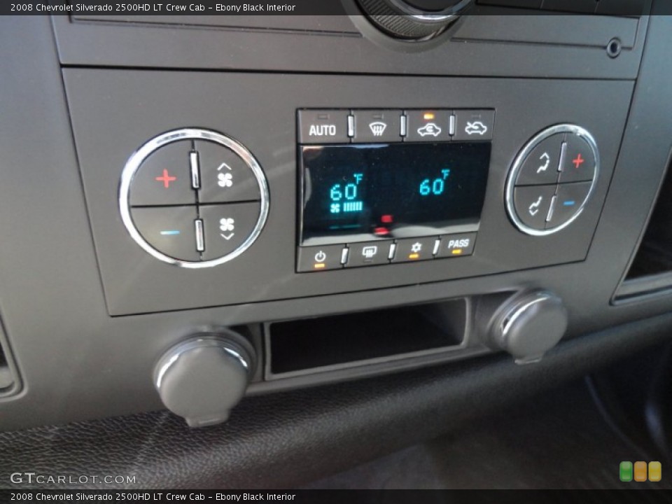 Ebony Black Interior Controls for the 2008 Chevrolet Silverado 2500HD LT Crew Cab #54495644