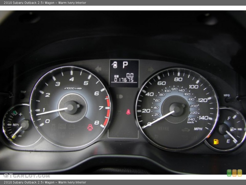 Warm Ivory Interior Gauges for the 2010 Subaru Outback 2.5i Wagon #54497201