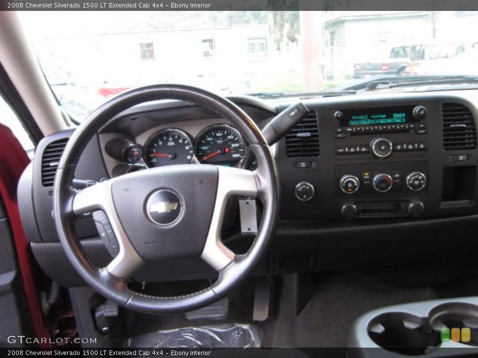 Ebony Interior Dashboard for the 2008 Chevrolet Silverado 1500 LT Extended Cab 4x4 #54498455