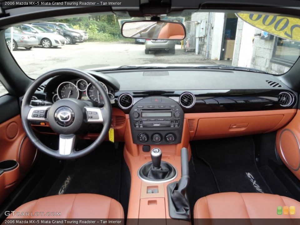 Tan Interior Dashboard for the 2006 Mazda MX-5 Miata Grand Touring Roadster #54501749