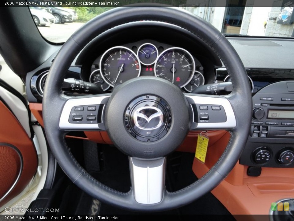 Tan Interior Steering Wheel for the 2006 Mazda MX-5 Miata Grand Touring Roadster #54501758