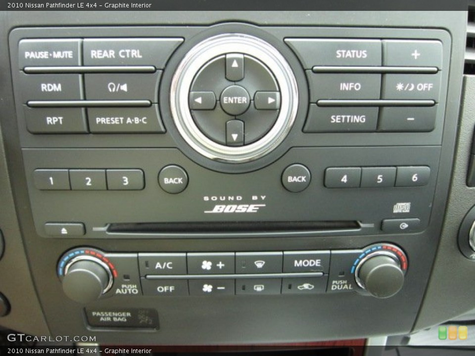 Graphite Interior Controls for the 2010 Nissan Pathfinder LE 4x4 #54502040
