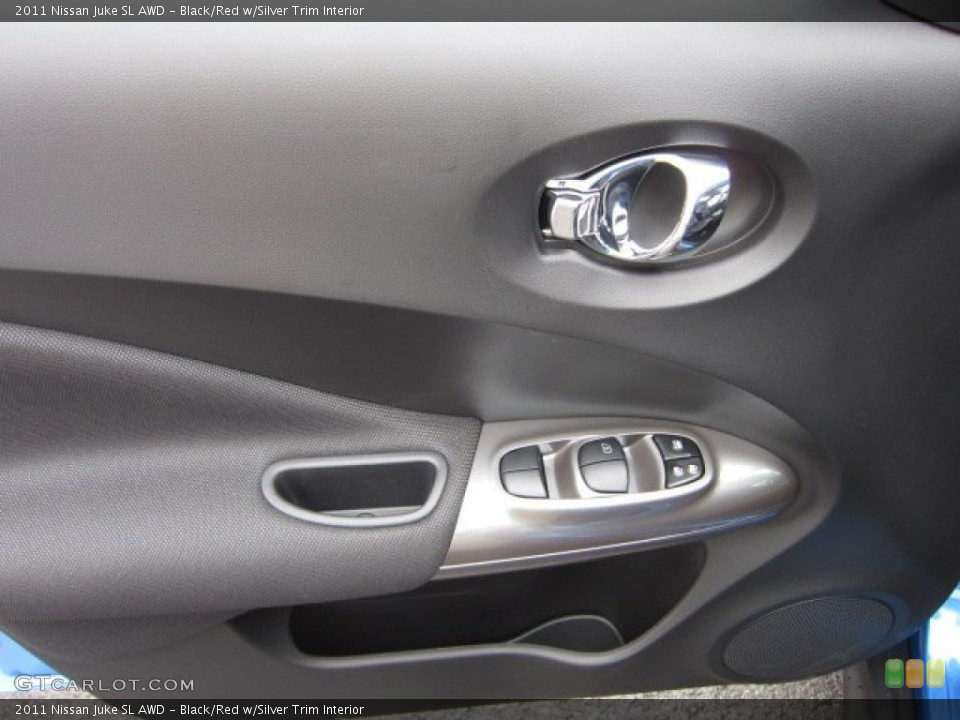 Black/Red w/Silver Trim Interior Door Panel for the 2011 Nissan Juke SL AWD #54502961