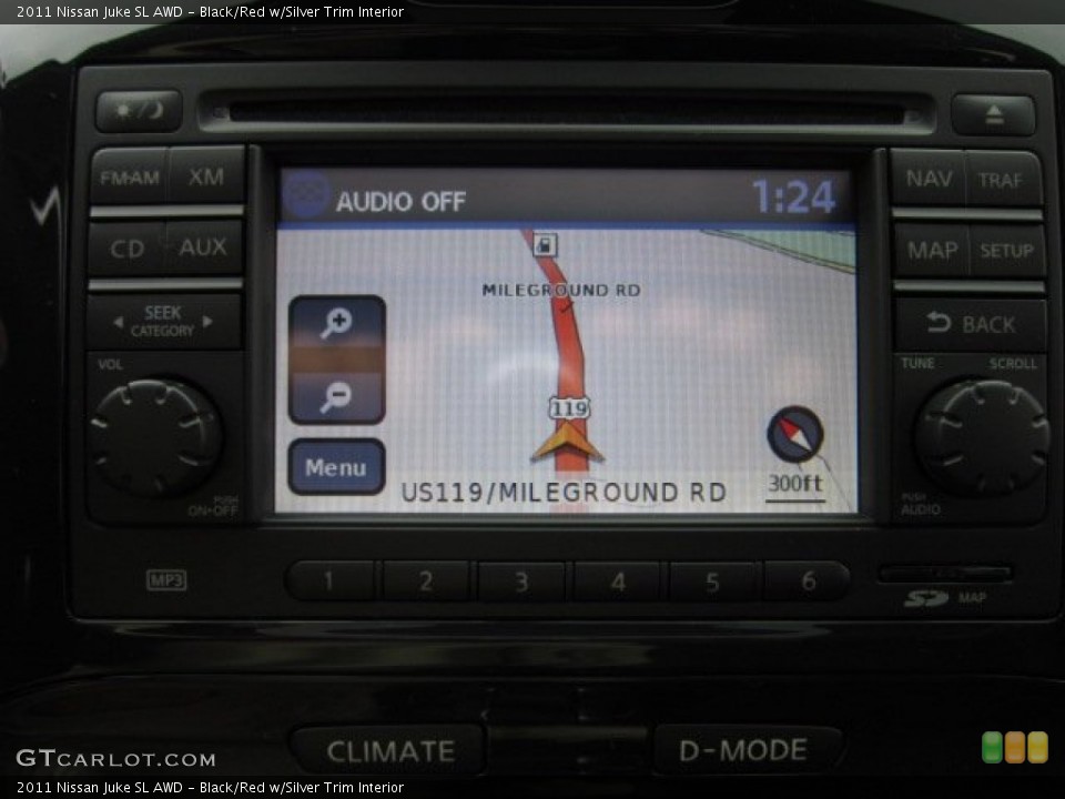 Black/Red w/Silver Trim Interior Navigation for the 2011 Nissan Juke SL AWD #54502973