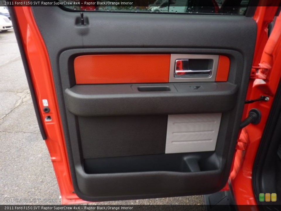 Raptor Black/Orange Interior Door Panel for the 2011 Ford F150 SVT Raptor SuperCrew 4x4 #54504431