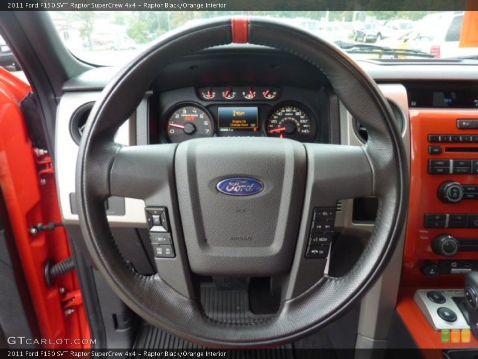 Raptor Black/Orange Interior Steering Wheel for the 2011 Ford F150 SVT Raptor SuperCrew 4x4 #54504440