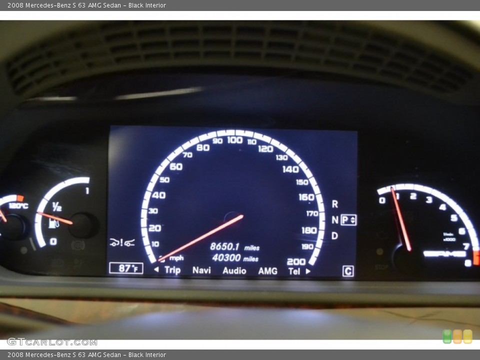 Black Interior Gauges for the 2008 Mercedes-Benz S 63 AMG Sedan #54508046
