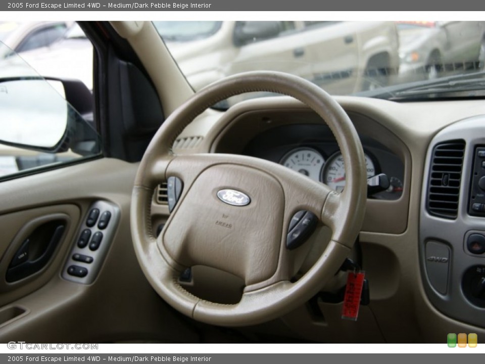 Medium/Dark Pebble Beige Interior Steering Wheel for the 2005 Ford Escape Limited 4WD #54510008