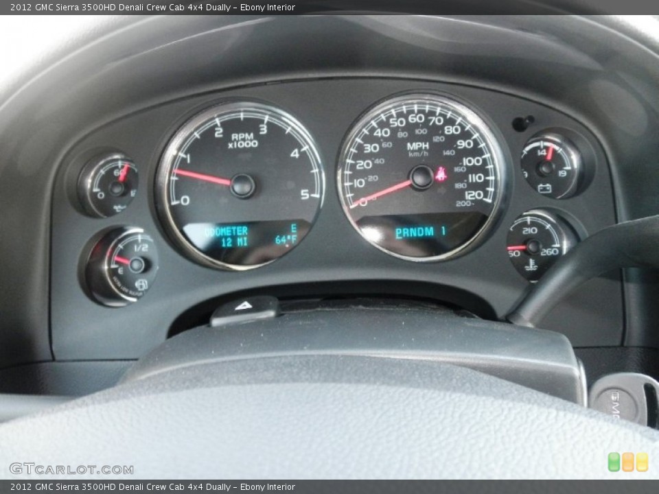 Ebony Interior Gauges for the 2012 GMC Sierra 3500HD Denali Crew Cab 4x4 Dually #54514151