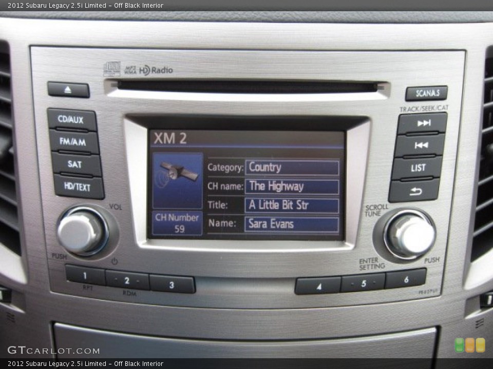 Off Black Interior Audio System for the 2012 Subaru Legacy 2.5i Limited #54516107