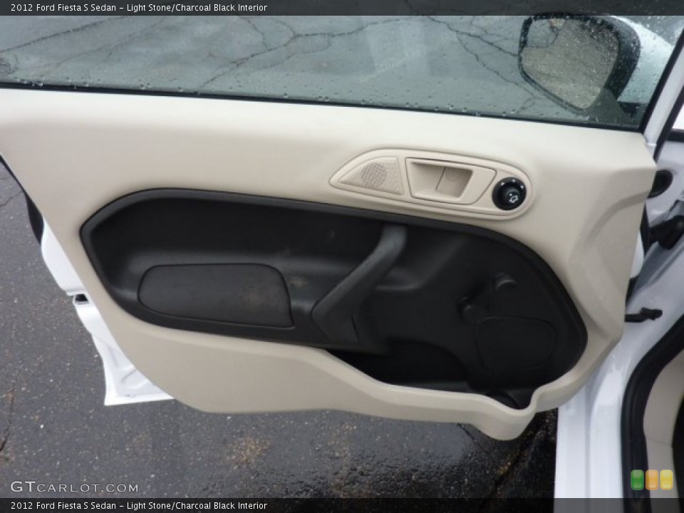 Light Stone/Charcoal Black Interior Door Panel for the 2012 Ford Fiesta S Sedan #54517085