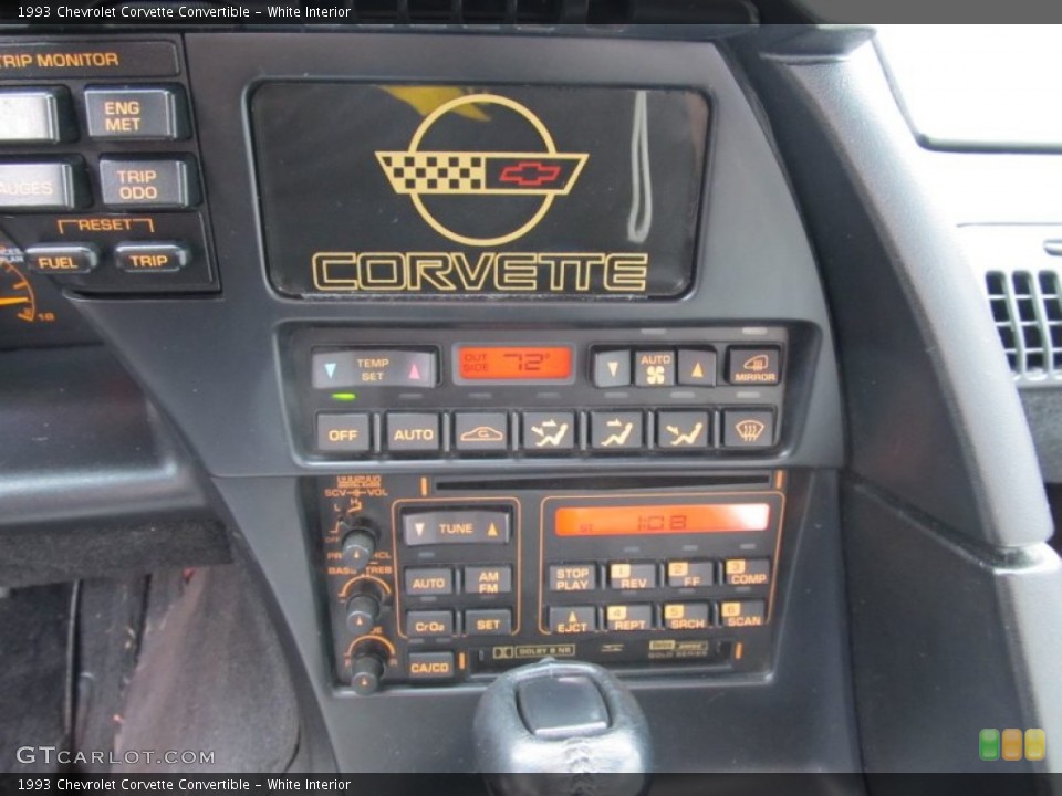 White Interior Controls for the 1993 Chevrolet Corvette Convertible #54520115