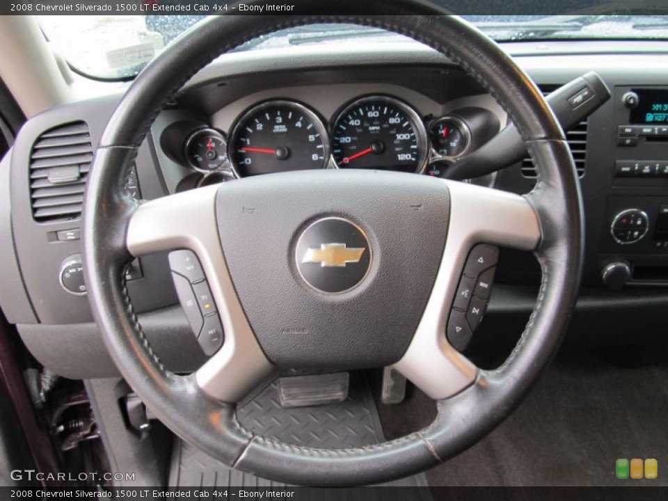Ebony Interior Steering Wheel for the 2008 Chevrolet Silverado 1500 LT Extended Cab 4x4 #54520254