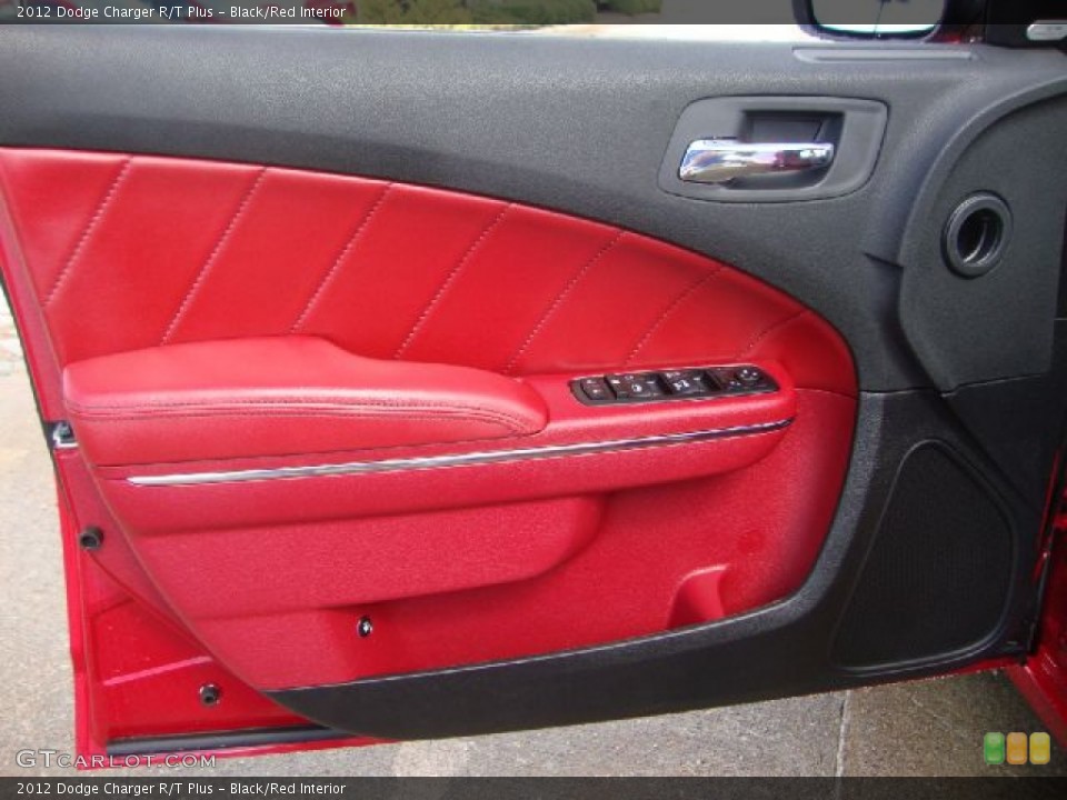 Black/Red Interior Door Panel for the 2012 Dodge Charger R/T Plus #54520652
