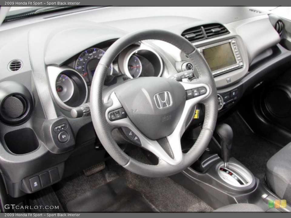Sport Black Interior Steering Wheel for the 2009 Honda Fit Sport #54520679