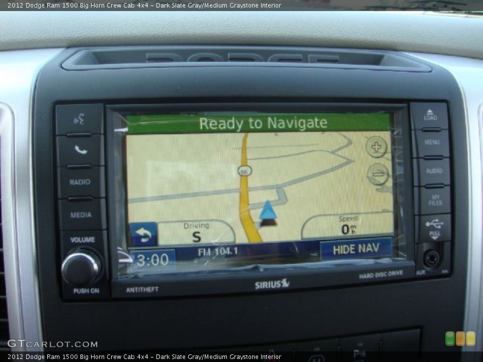 Dark Slate Gray/Medium Graystone Interior Navigation for the 2012 Dodge Ram 1500 Big Horn Crew Cab 4x4 #54520997