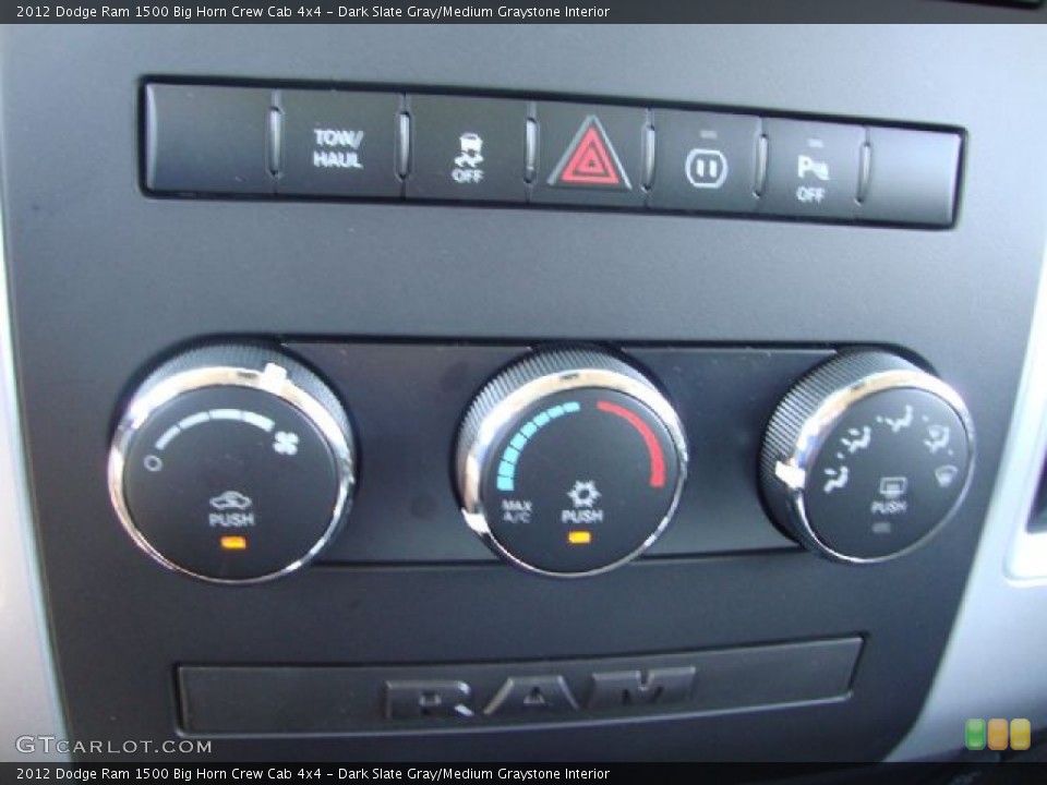 Dark Slate Gray/Medium Graystone Interior Controls for the 2012 Dodge Ram 1500 Big Horn Crew Cab 4x4 #54521003