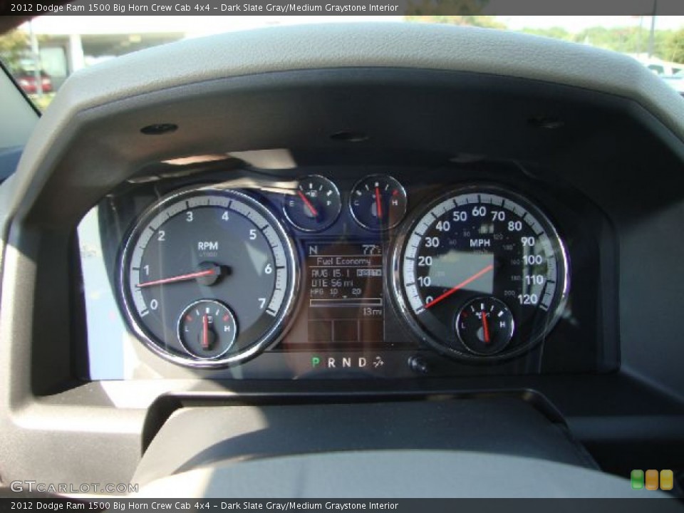 Dark Slate Gray/Medium Graystone Interior Gauges for the 2012 Dodge Ram 1500 Big Horn Crew Cab 4x4 #54521015