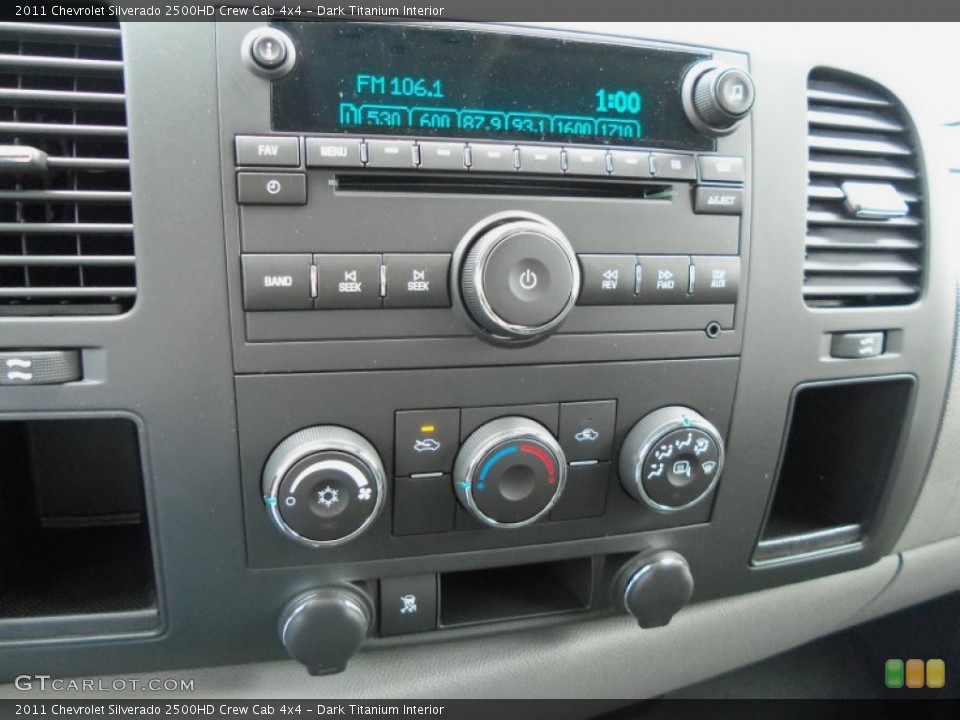 Dark Titanium Interior Controls for the 2011 Chevrolet Silverado 2500HD Crew Cab 4x4 #54522749