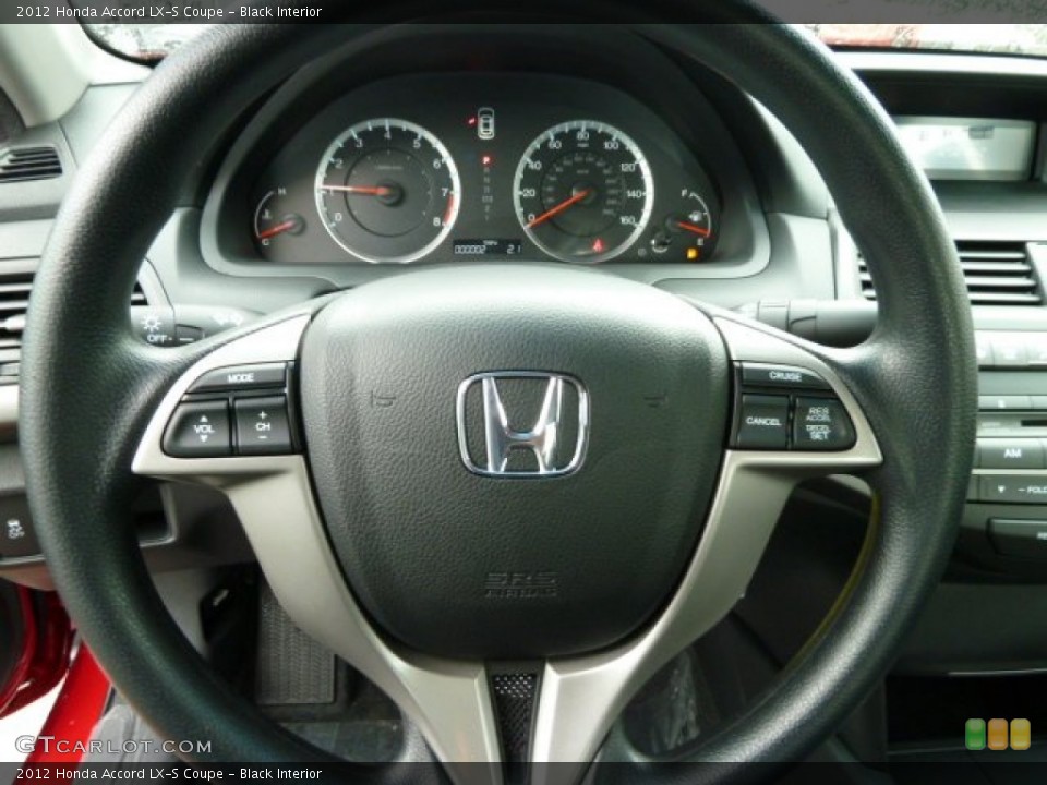 Black Interior Steering Wheel for the 2012 Honda Accord LX-S Coupe #54525344