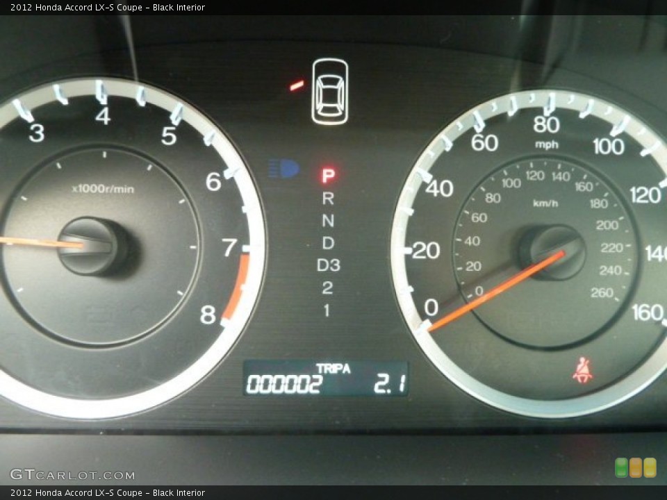 Black Interior Gauges for the 2012 Honda Accord LX-S Coupe #54525380