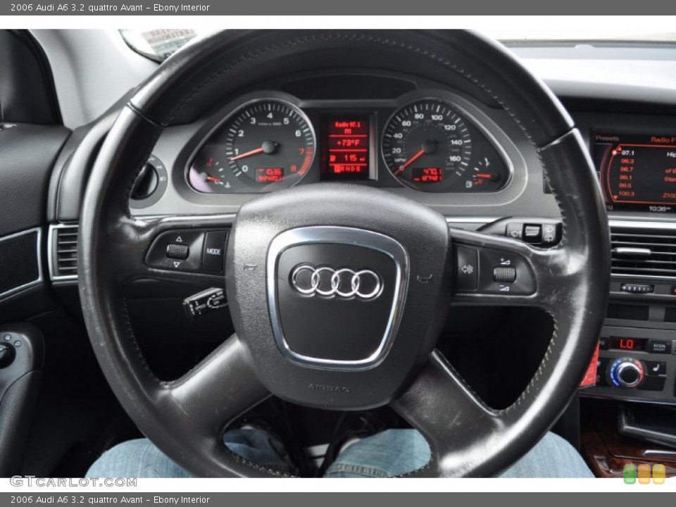 Ebony Interior Steering Wheel for the 2006 Audi A6 3.2 quattro Avant #54527426
