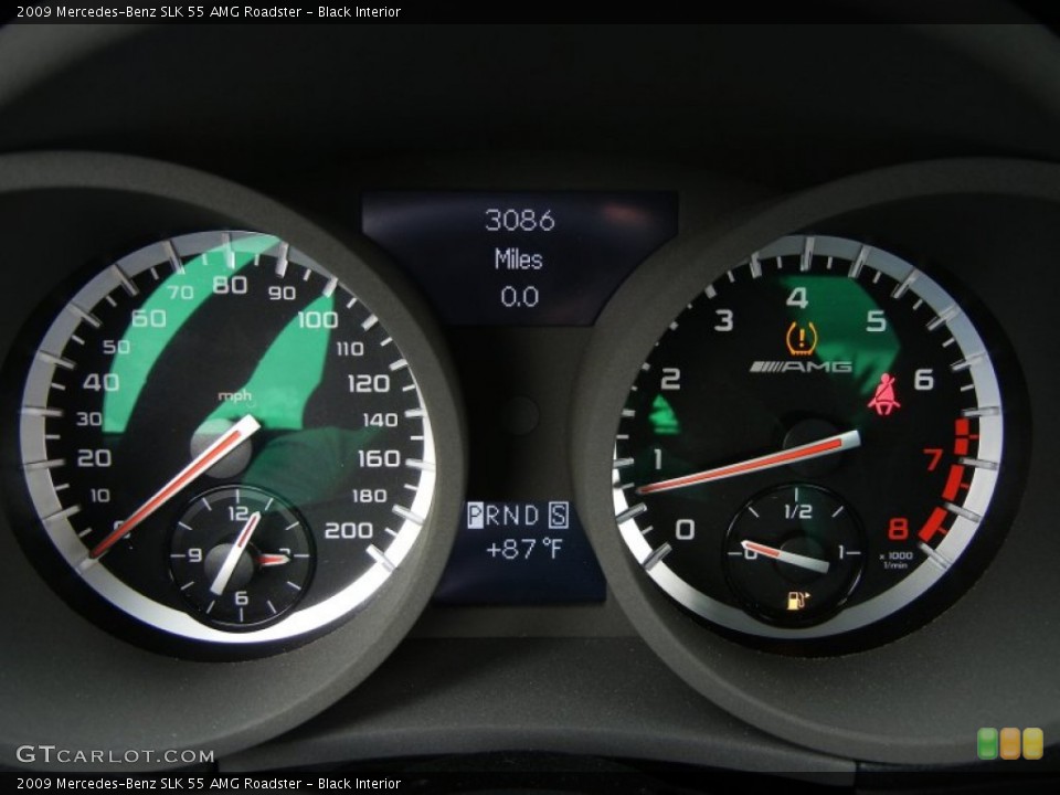 Black Interior Gauges for the 2009 Mercedes-Benz SLK 55 AMG Roadster #54527912