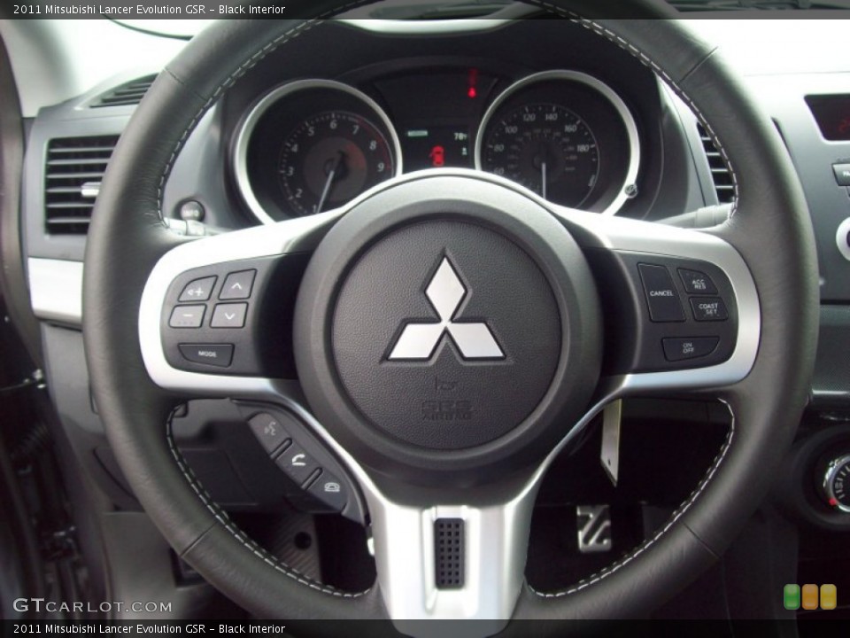 Black Interior Steering Wheel for the 2011 Mitsubishi Lancer Evolution GSR #54528782