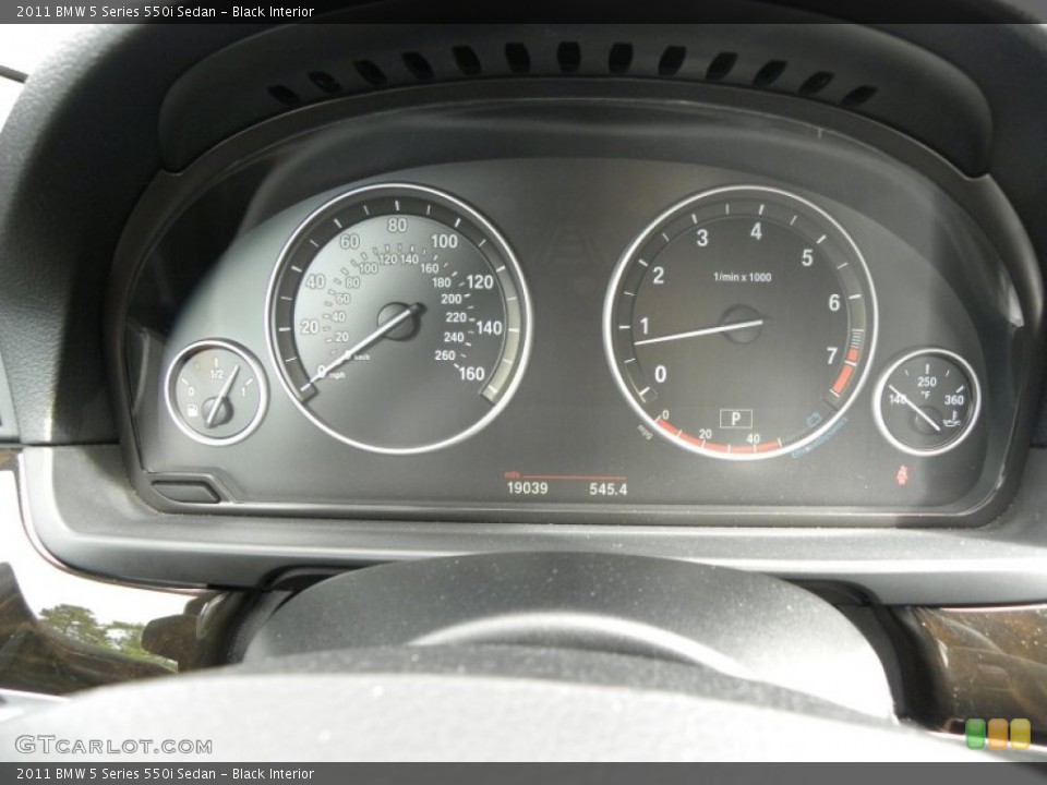 Black Interior Gauges for the 2011 BMW 5 Series 550i Sedan #54531395