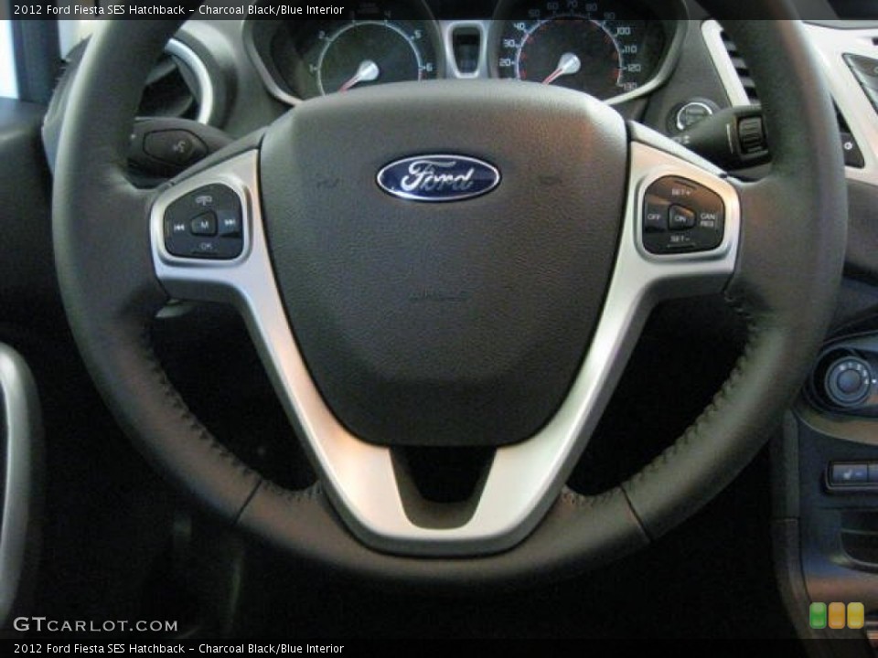Charcoal Black/Blue Interior Steering Wheel for the 2012 Ford Fiesta SES Hatchback #54537826