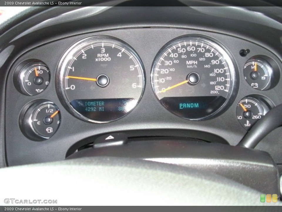 Ebony Interior Gauges for the 2009 Chevrolet Avalanche LS #54540441