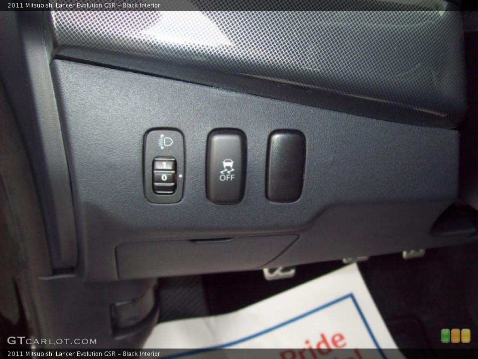 Black Interior Controls for the 2011 Mitsubishi Lancer Evolution GSR #54543637