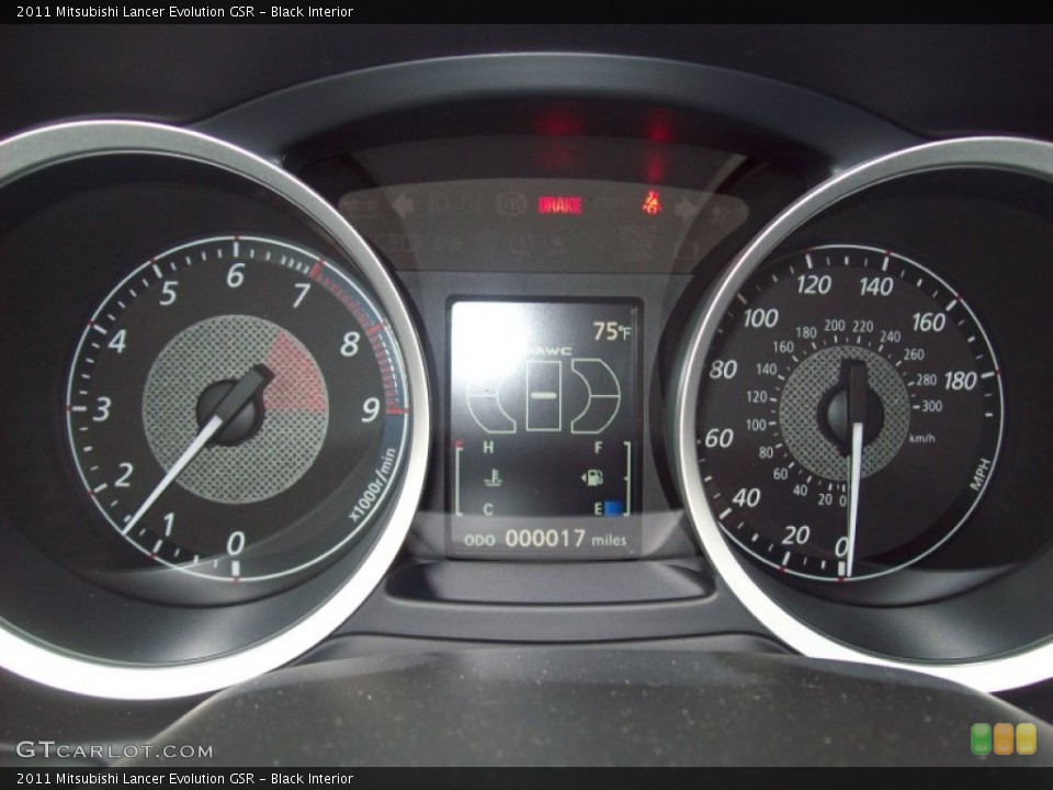 Black Interior Gauges for the 2011 Mitsubishi Lancer Evolution GSR #54543654