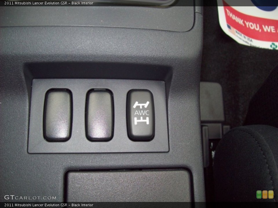 Black Interior Controls for the 2011 Mitsubishi Lancer Evolution GSR #54543702