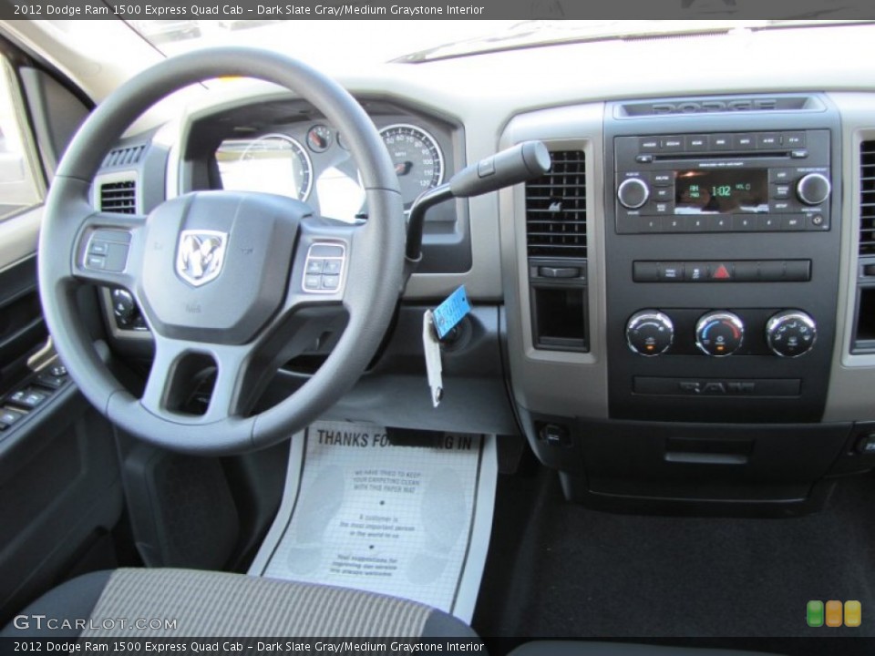 Dark Slate Gray/Medium Graystone Interior Controls for the 2012 Dodge Ram 1500 Express Quad Cab #54546351