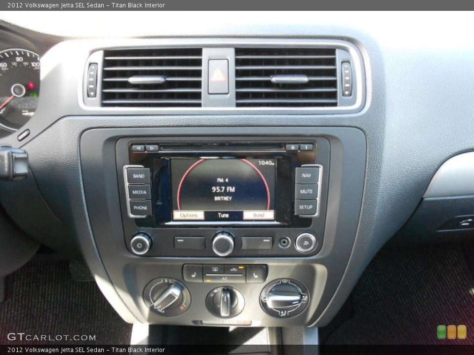 Titan Black Interior Controls for the 2012 Volkswagen Jetta SEL Sedan #54555363