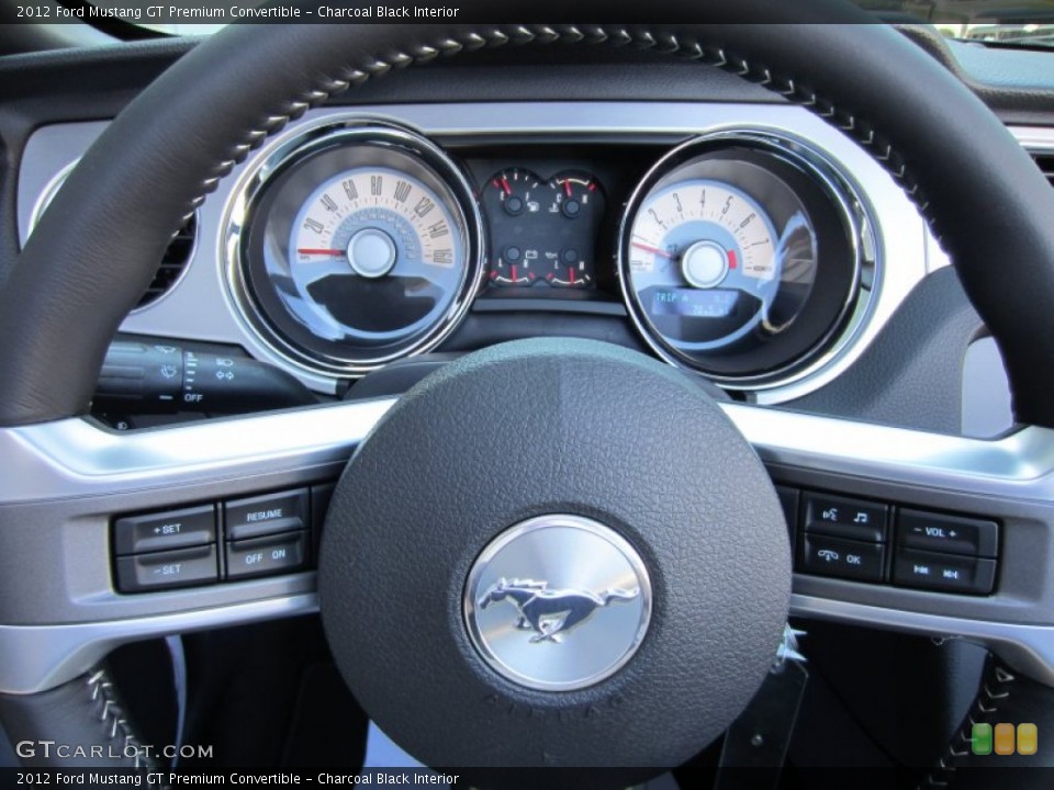 Charcoal Black Interior Controls for the 2012 Ford Mustang GT Premium Convertible #54555600