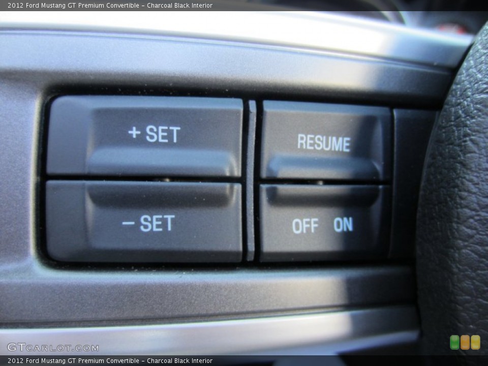 Charcoal Black Interior Controls for the 2012 Ford Mustang GT Premium Convertible #54555609