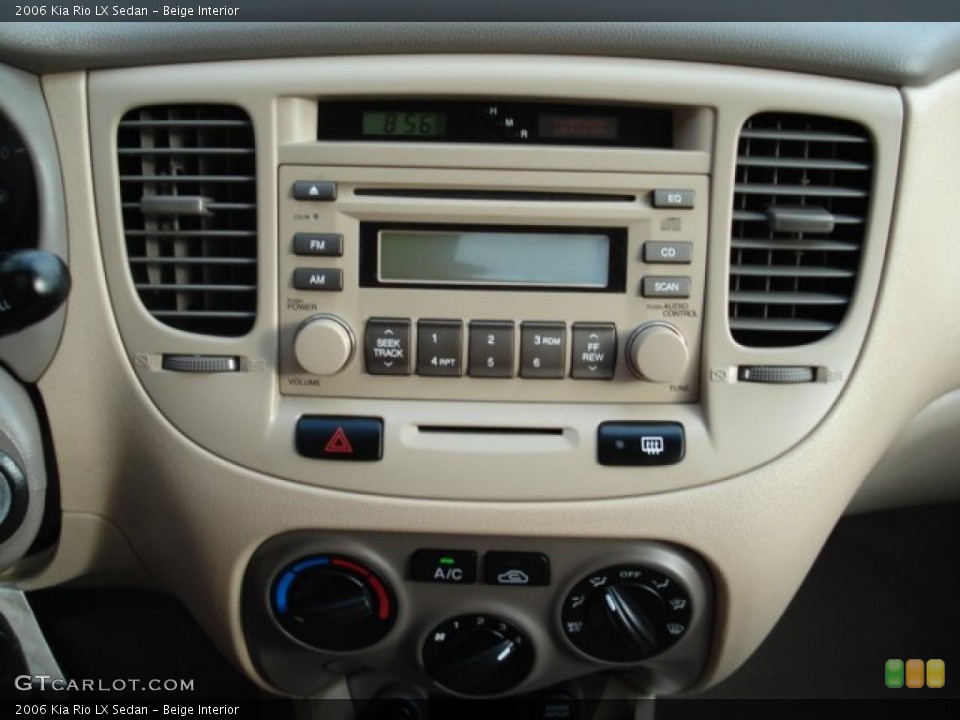 Beige Interior Controls for the 2006 Kia Rio LX Sedan #54555642