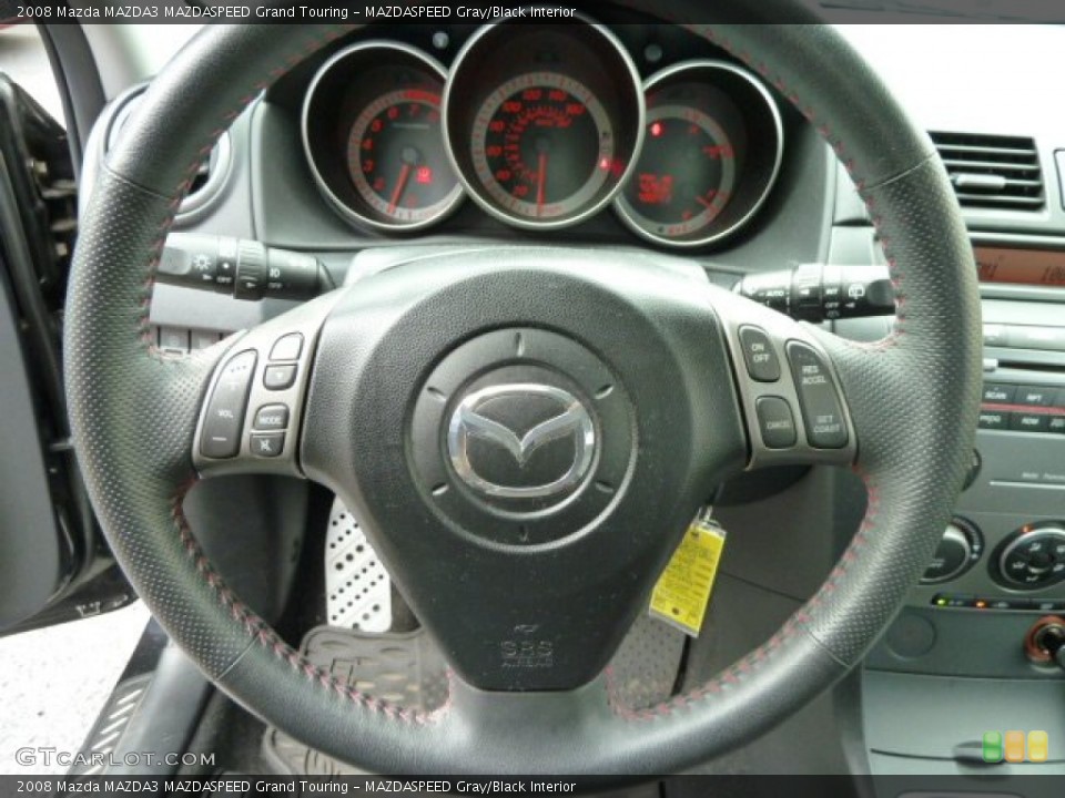 MAZDASPEED Gray/Black Interior Steering Wheel for the 2008 Mazda MAZDA3 MAZDASPEED Grand Touring #54558630