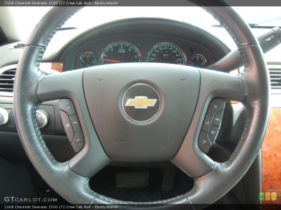 Ebony Interior Steering Wheel for the 2008 Chevrolet Silverado 1500 LTZ Crew Cab 4x4 #54560278